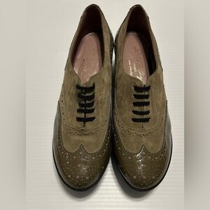 Robert Clergerie Women’s Paris Oxford Platform Shoes Suede Patent Leather Sz 6.5